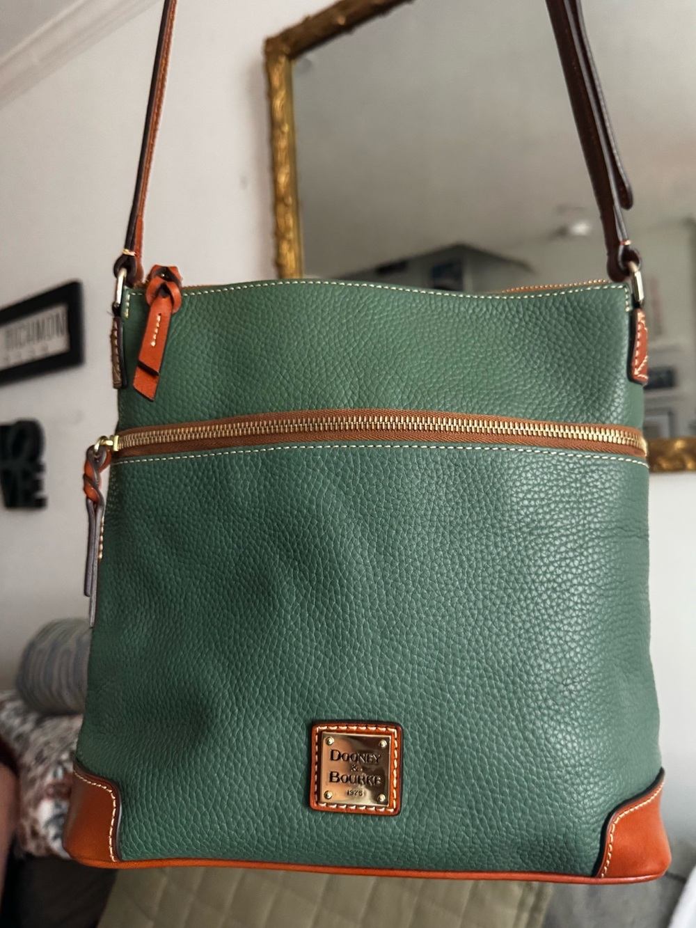 Dooney and Bourke R264 SG Pebbled Leather Crossbody ‘FOREST’